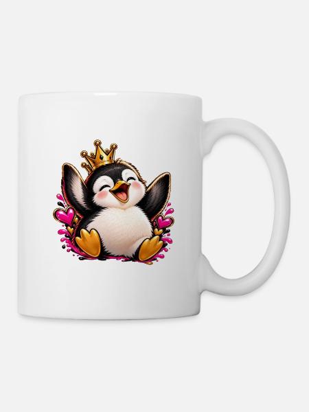 Königspinguin Jubelherz - Tasse - Weiß