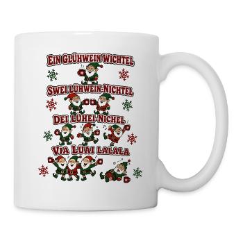 Ein Glühwein Wichtel – Winter Party - Tasse - Weiß - Rechts
