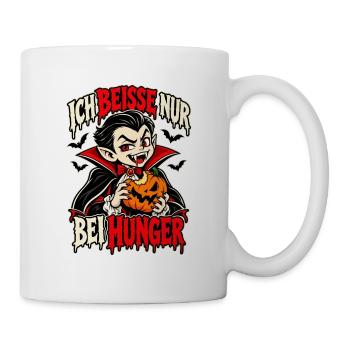 Vampir mit Kürbis – Hunger - Tasse - Weiß - Rechts