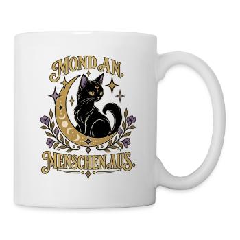 Mondkatze im Sternenkranz - Tasse - Weiß - Rechts