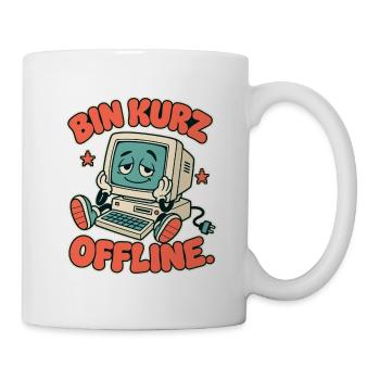 Bin Kurz Offline Retro-Computer - Tasse - Weiß - Rechts