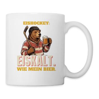 Eishockey und Bier - Eiskalt - Tasse - Weiß - Rechts
