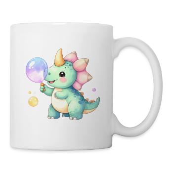 Kleiner Dinosaurier Seifenblasen Süßes Kinder - Tasse - Weiß - Rechts