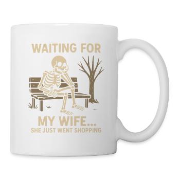 Warten Auf Meine Frau Halloween Spaß - Tasse - Weiß - Rechts