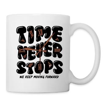 Vintage Uhr – Römische Zahlen Retro Design - Tasse - Weiß - Rechts