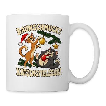 Katzenliebhaber Geschenkidee Weihnachten Katze - Tasse - Weiß - Rechts