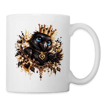 Königskauz mit Goldschmuck - Tasse - Weiß - Rechts