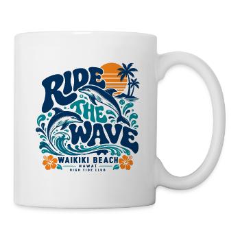 Die Waikiki-Welle surfen - Tasse - Weiß - Rechts