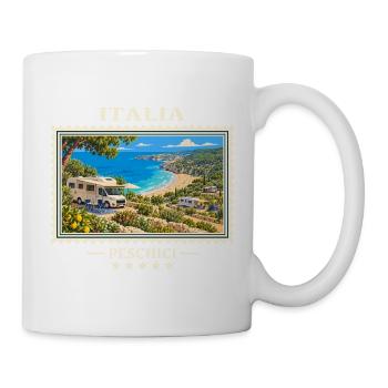 Italien Peschici Camping Vintage Reisemarke - Tasse - Weiß - Rechts