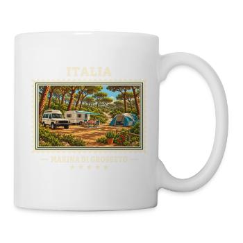 Italien Marina di Grosseto Camping Vintage Marke - Tasse - Weiß - Rechts