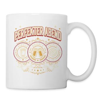 Dart und Bier Perfekter Abend Dart Spruch Lustig - Tasse - Weiß - Rechts