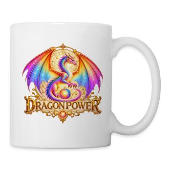 Regenbogendrache – Dragon Power & Mandala - Tasse - Weiß - Rechts