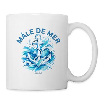 Anker und Wellen des männlichen Seematrosen - Tasse - Weiß - Rechts