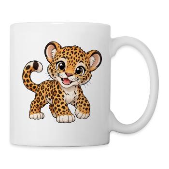 Kawaii Leopard – Süße wilde Katze - Tasse - Weiß - Rechts
