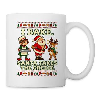 Weihnachtsbäckerei Plätzchen Backen - Tasse - Weiß - Rechts