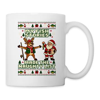 Weihnachten Angler Rentier Humor - Tasse - Weiß - Rechts