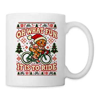 Weihnachten Rennrad Lebkuchenmann - Tasse - Weiß - Rechts