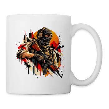Taktischer Soldat - Geschenk für Gamer Motiv  - Tasse - Weiß - Rechts