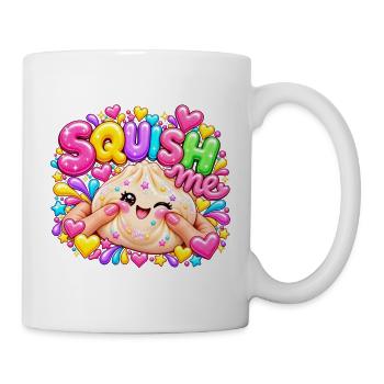 Squish Me: Buntes Herz-Squishy - Tasse - Weiß - Rechts