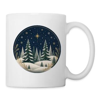 Winterwald Sternennacht Kreis - Tasse - Weiß - Rechts