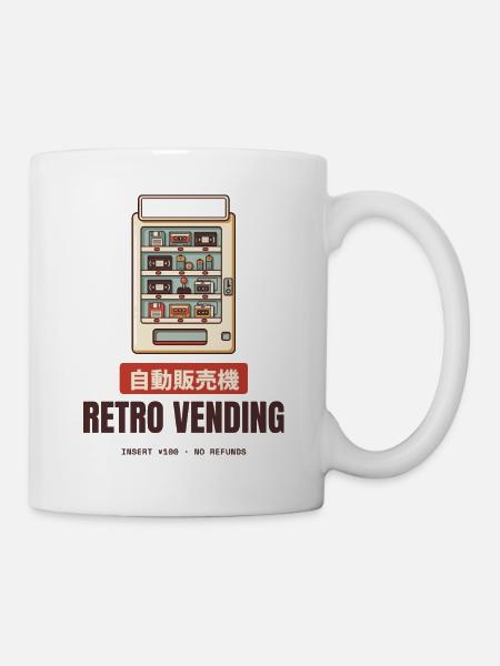 Retro-Verkaufsautomaten-Diskettekassette Japan - Tasse - Weiß