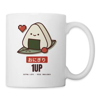 Onigiri 1UP Extra Life Pixel Heart Kawaii - Tasse - Weiß - Rechts