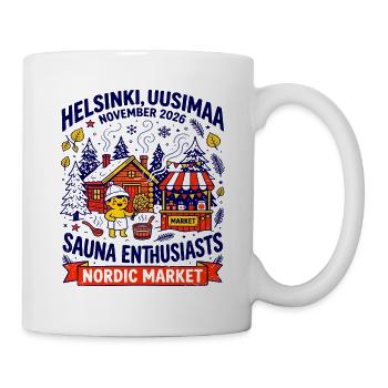 Helsinki Nordic Market Sauna Enthusiasts Oct - Tasse - Weiß - Rechts