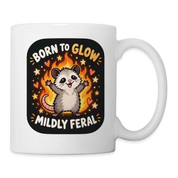 Geboren zum Glühen – Mildly Feral - Tasse - Weiß - Rechts