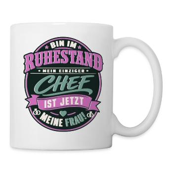Bin im Ruhestand Rentner Geschenk 2026 2027 - Tasse - Weiß - Rechts