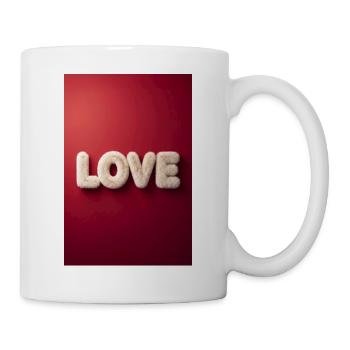 Unscharfe Liebesbriefe auf Rot - Tasse - Weiß - Rechts