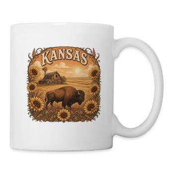 Kansas USA – American Midwest State Geschenk - Tasse - Weiß - Rechts