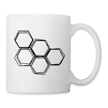 Honigwabe handgezeichnet - Tasse - Weiß - Rechts