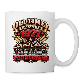Oldtimer Baujahr 1977 – Special Edition - Tasse - Weiß - Rechts