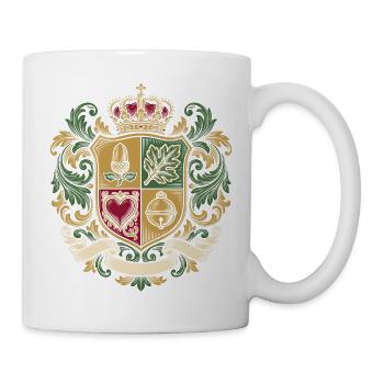 Schafkopf Wappen Deutsches Blatt Kartenspiel - Tasse - Weiß - Rechts
