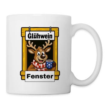 EG Glühwein Fenster Elch Rentier Tier Weihnachten - Tasse - Weiß - Rechts