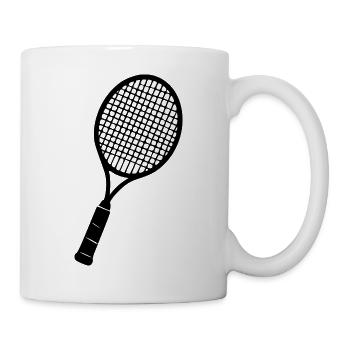Badminton_Schlaeger_Geschenk_Badminton_Spieler - Tasse - Weiß - Rechts