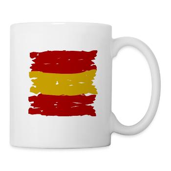 Spanien Flaggenstreifen Pinselkunst - Tasse - Weiß - Rechts