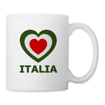 Italienisches Herz-Design Flagge - Tasse - Weiß - Rechts
