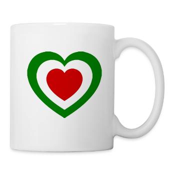 Herz in Italien-Farben – Italia Fan Design - Tasse - Weiß - Rechts