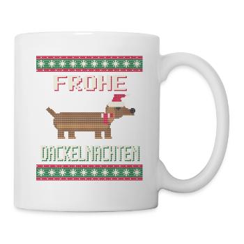 Frohe Dackelnachten - Tasse - Weiß - Rechts