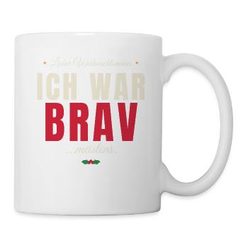 Lieber Weihnachtsmann, ich war brav ... meistens - Tasse - Weiß - Rechts