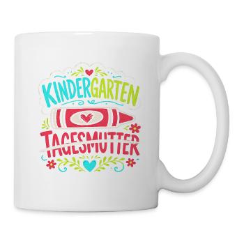 Hallo Kindergarten Tagesmutter - Tasse - Weiß - Rechts