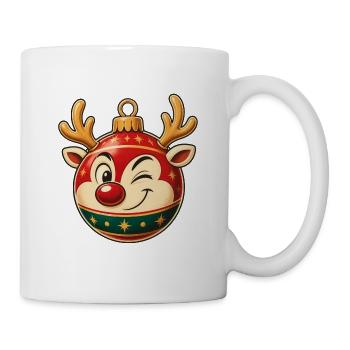 Fröhliches Rentier-Ornament - Tasse - Weiß - Rechts