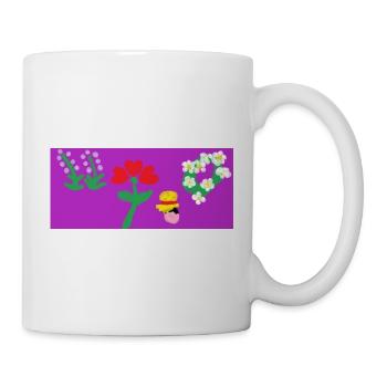Blumen mit Kritzeleien platzen - Tasse - Weiß - Rechts