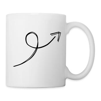 Spiralpfeil handgezeichnet - Tasse - Weiß - Rechts