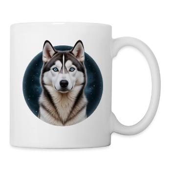 Husky Sternennacht Kreis - Tasse - Weiß - Rechts