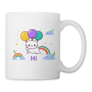 Pastel Kitty Einhornballons - Tasse - Weiß - Rechts