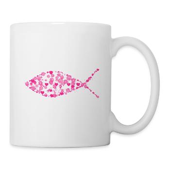 Ichthys Herzen - Tasse - Weiß - Rechts