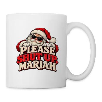 Santa Sarcasm Retro Typografie T-Shirt - Tasse - Weiß - Rechts