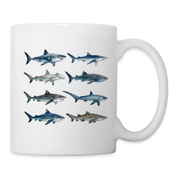 Haie der Welt - Tasse - Weiß - Rechts